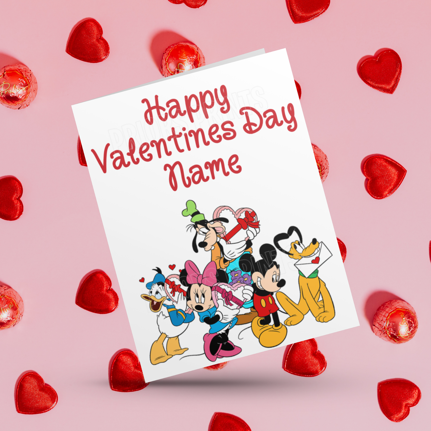 Mickey Mouse & Friends Personalised Valentines Day Card I Minnie Mouse I Donald Duck I Daisy Duck I Pluto I Goofy I Disney