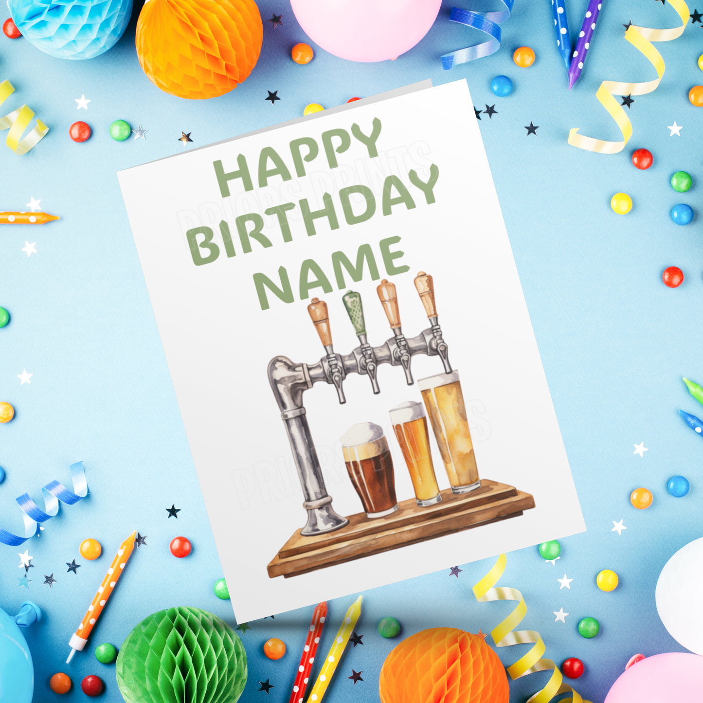 Personalised Beer Birthday Card