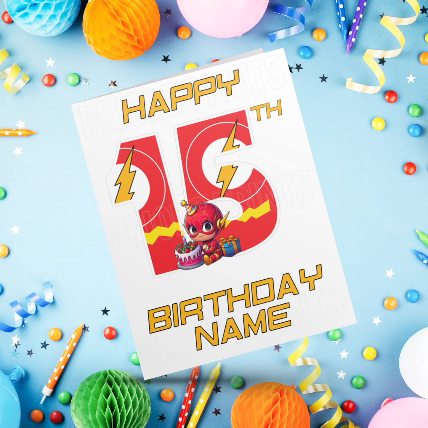 Personalised The Flash Birthday Card with Age 1-20 Years (Marvel)