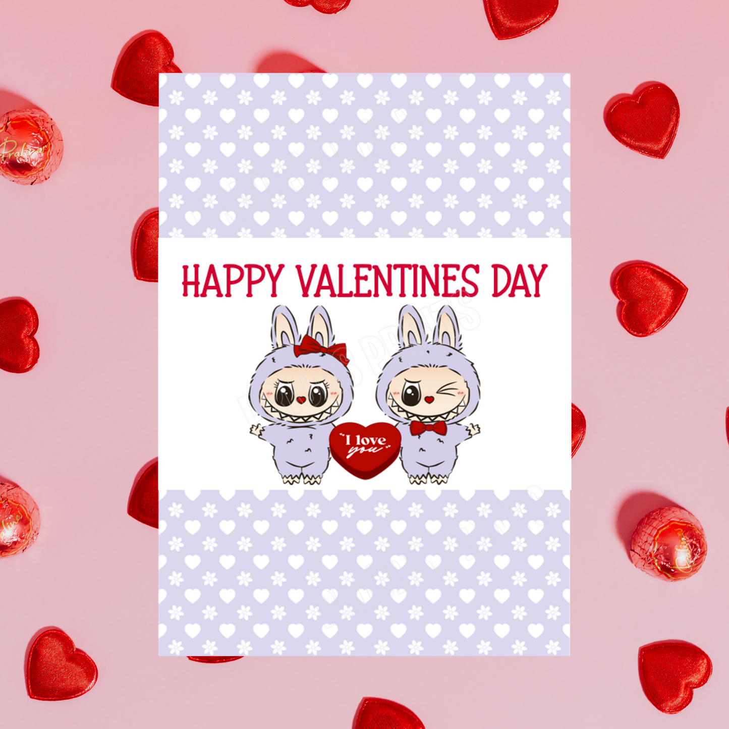 Labubu Valentines Day Chocolate Bar Wrappers 2