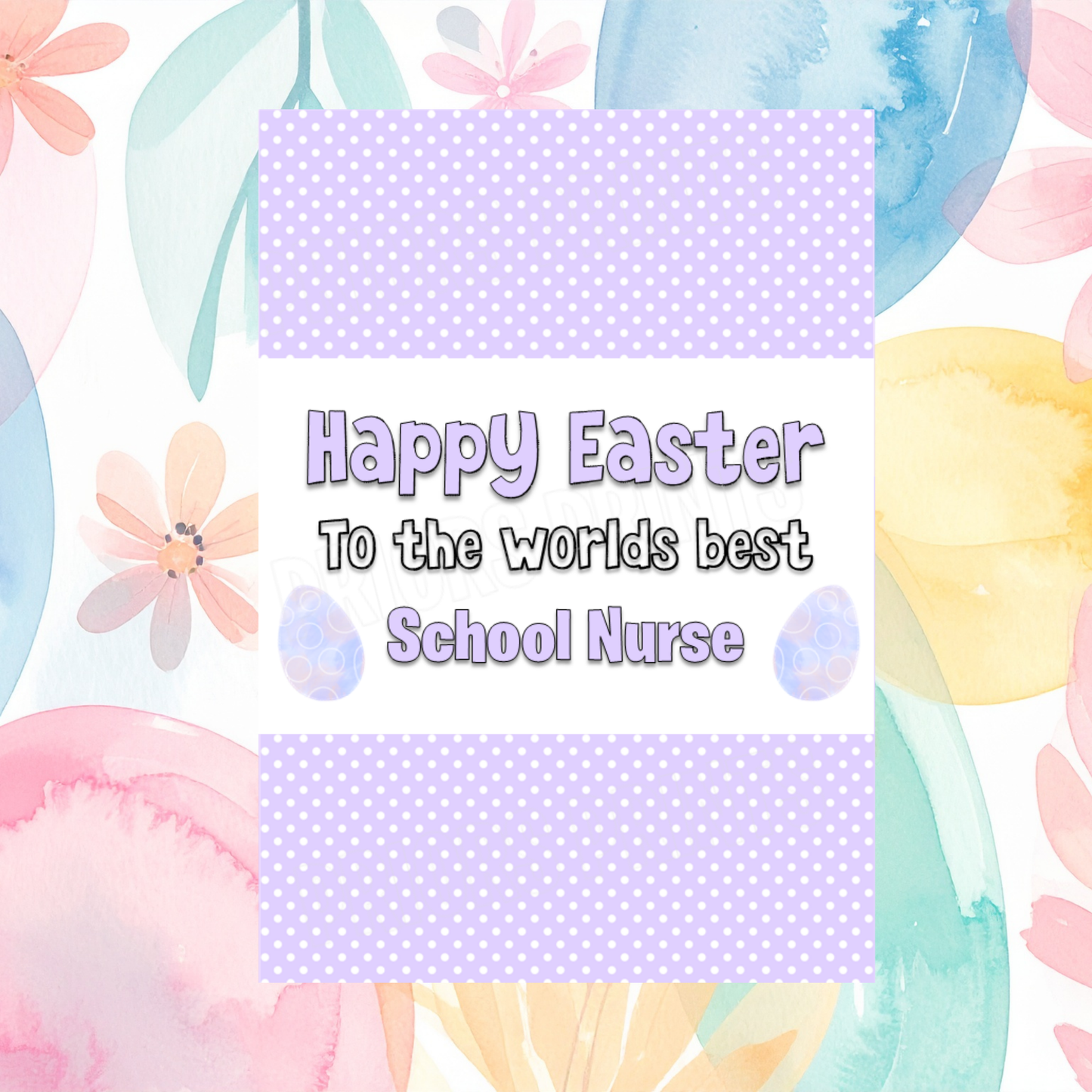 Worlds Best Teacher/ School  Nurse Easter Chocolate Bar Wrapper- For any School Roles