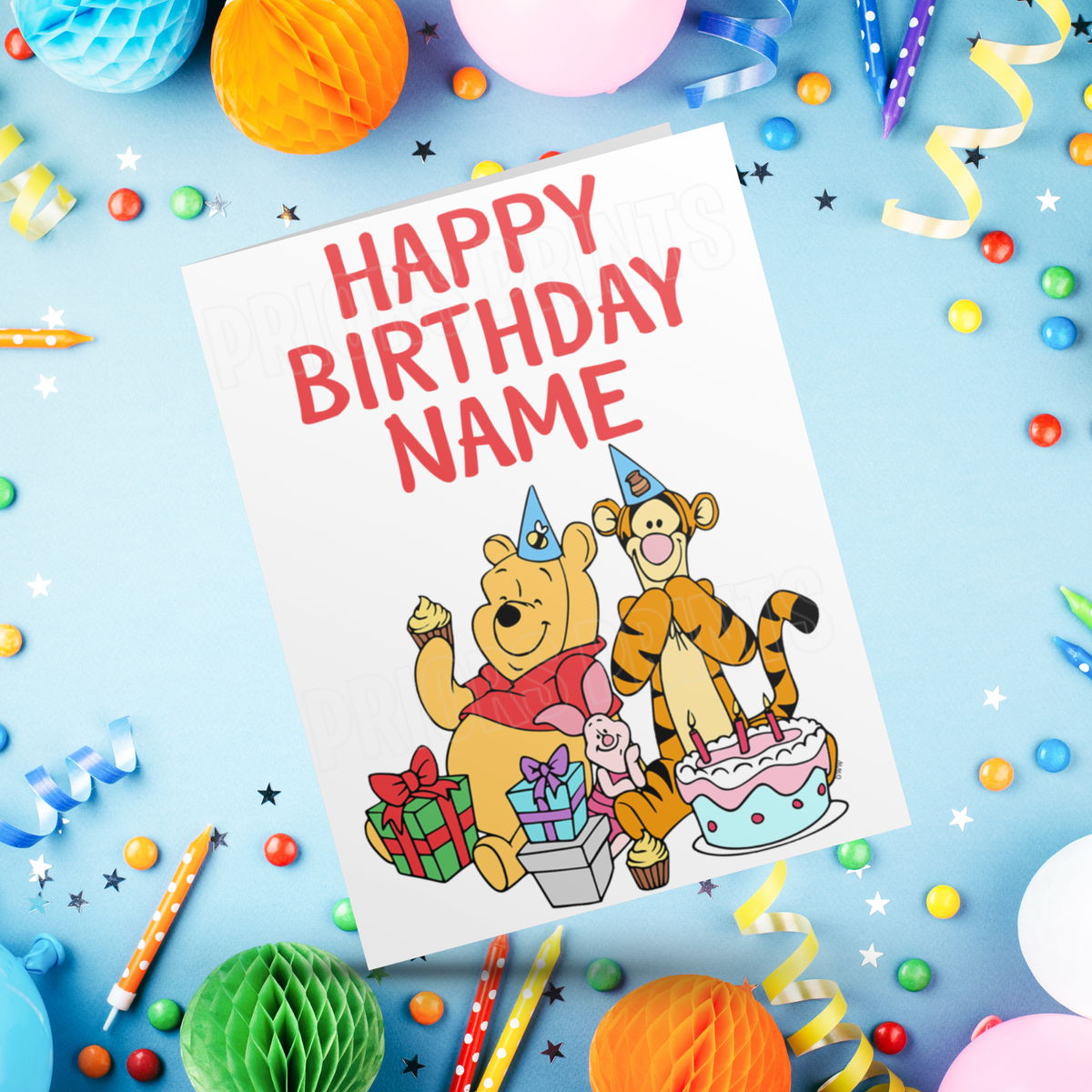 Winnie The Pooh & Friends Personalised Birthday Card