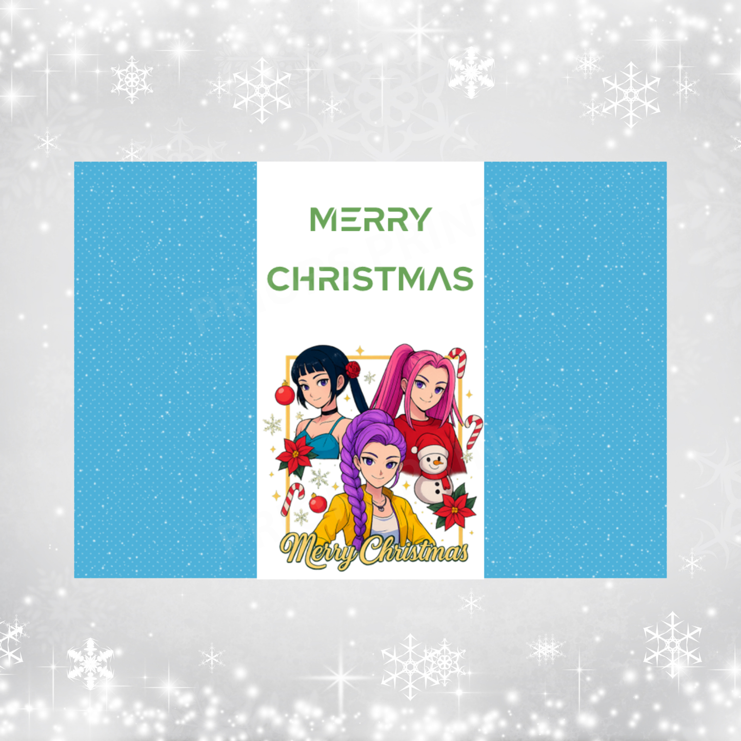 K Pop Demon Hunter Christmas Chocolate Bar Wrapper