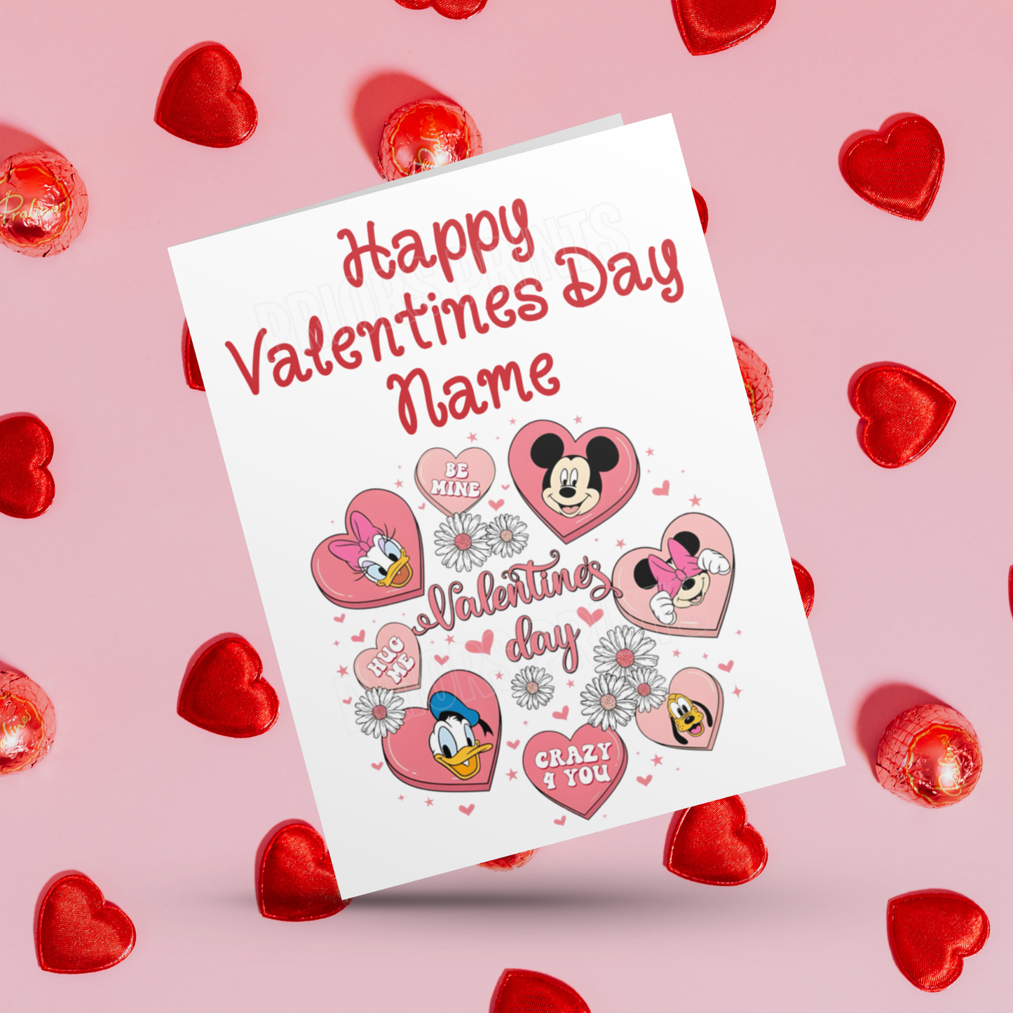 Mickey Mouse & Friends Personalised Valentines Day Card I Minnie Mouse I Donald Duck I Daisy Duck I Pluto I Goofy I Disney