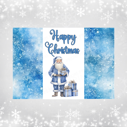 Blue Santa & Reindeer Christmas Chocolate Bar Wrapper