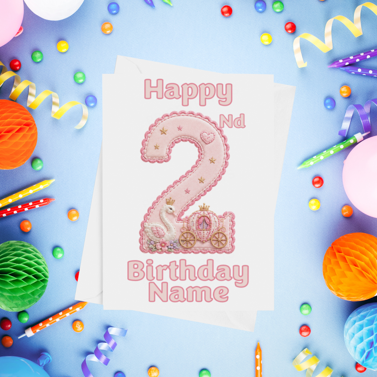Princess Personalised Birthday Card Ages 1-9