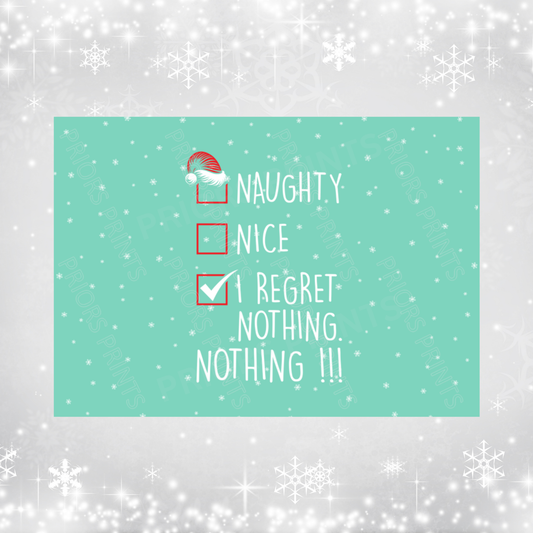 Naughty List Christmas Chocolate Bar Wrapper