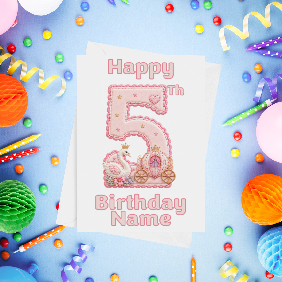 Princess Personalised Birthday Card Ages 1-9