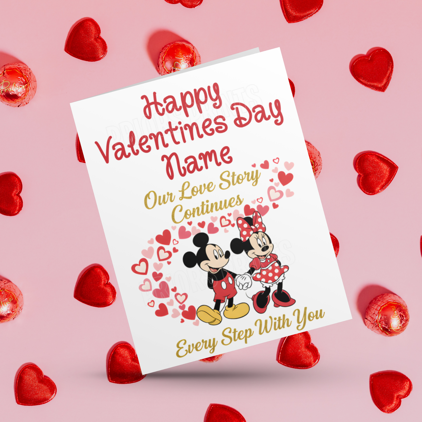 Mickey Mouse & Friends Personalised Valentines Day Cards I Mickey Mouse I Minnie Mouse I Donald Duck I Daisy Duck