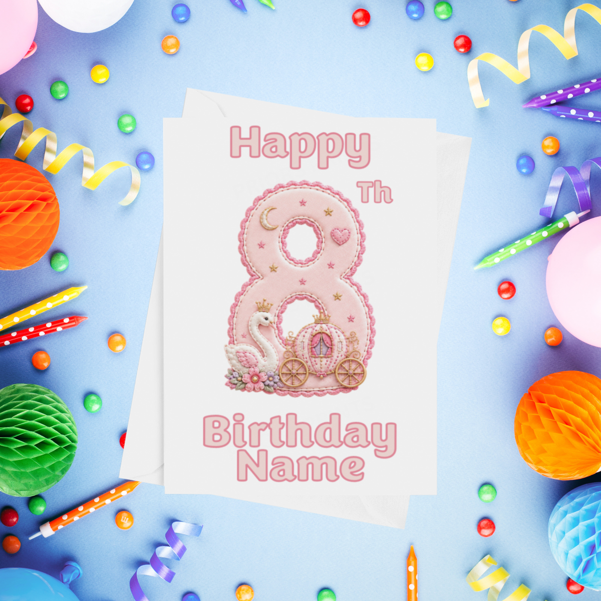 Princess Personalised Birthday Card Ages 1-9