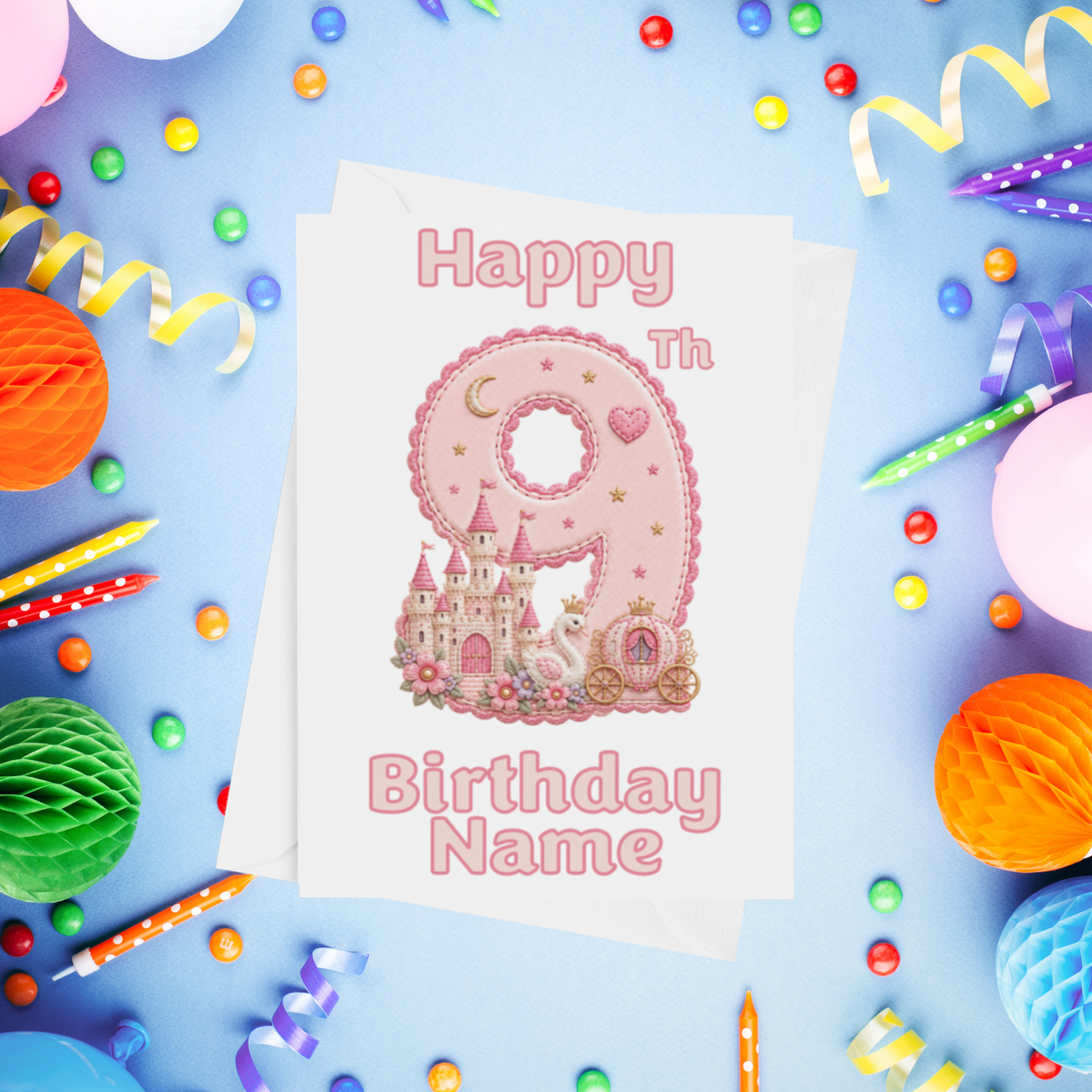 Princess Personalised Birthday Card Ages 1-9