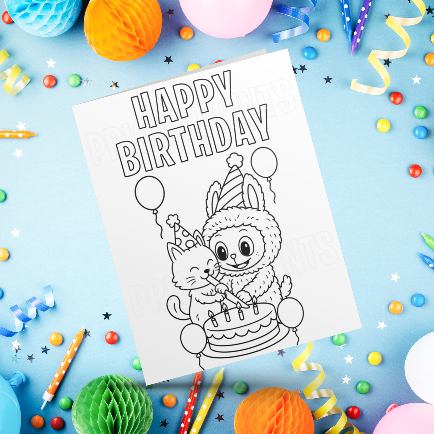 Colour Your Own Labubu Birthday Card
