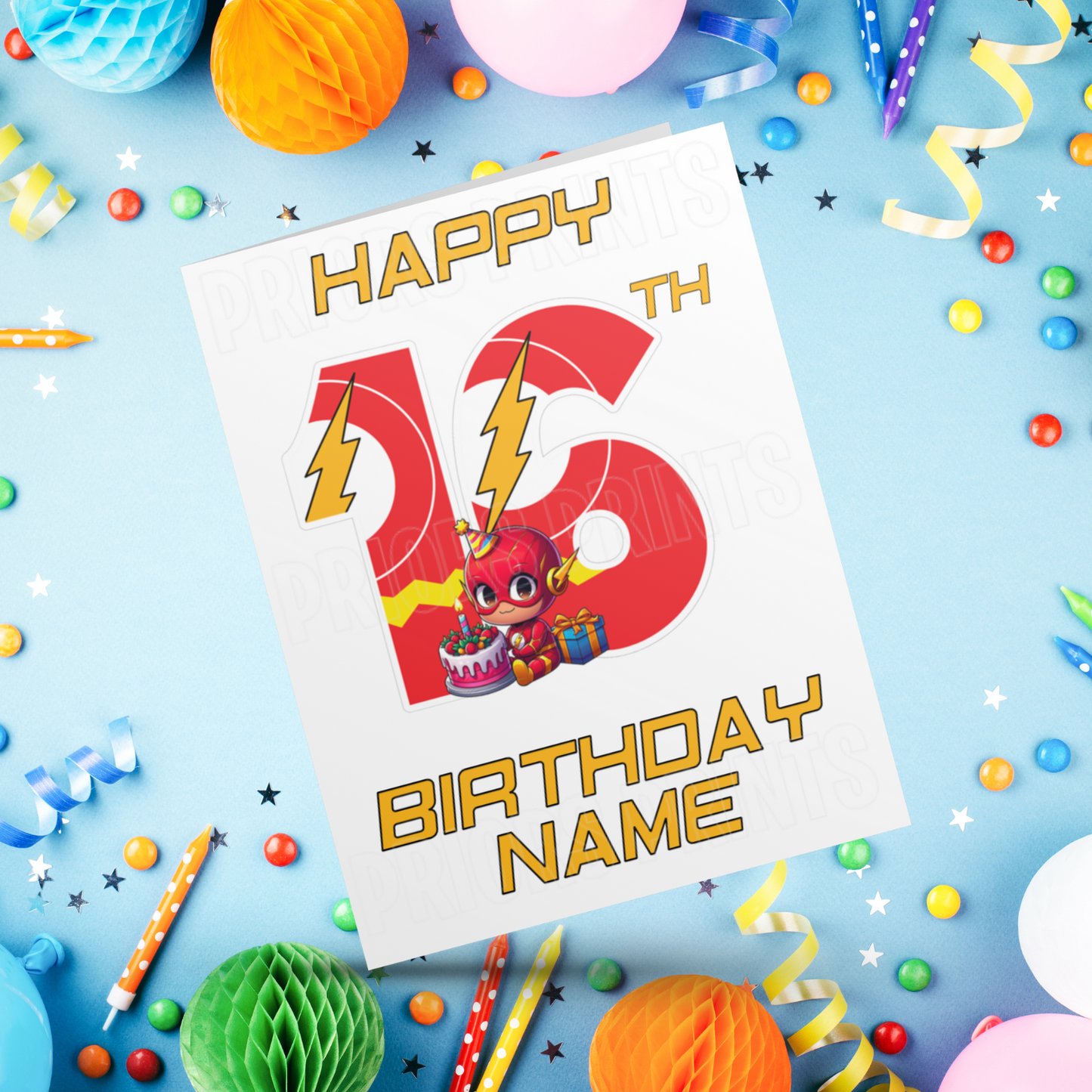 Personalised The Flash Birthday Card with Age 1-20 Years (Marvel)