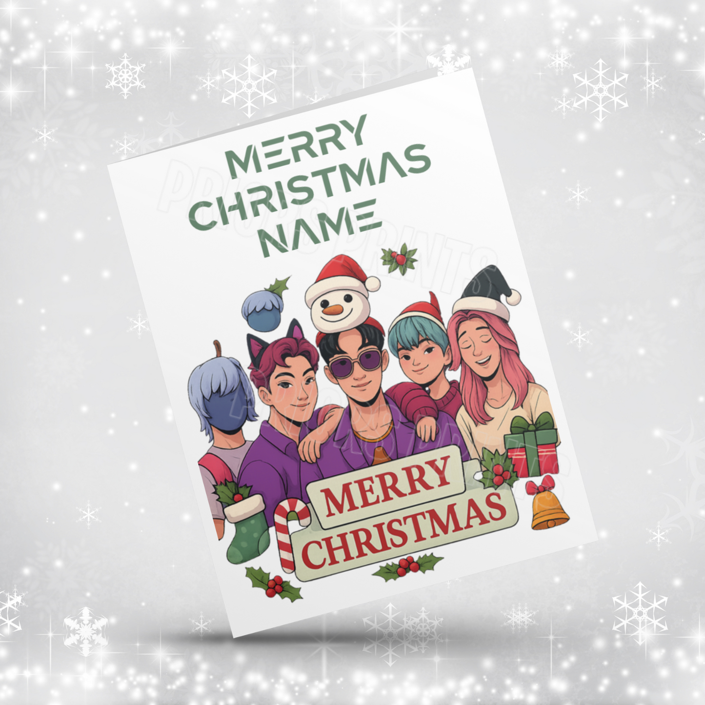 K Pop Demon Hunters Personalised Christmas Card NEW