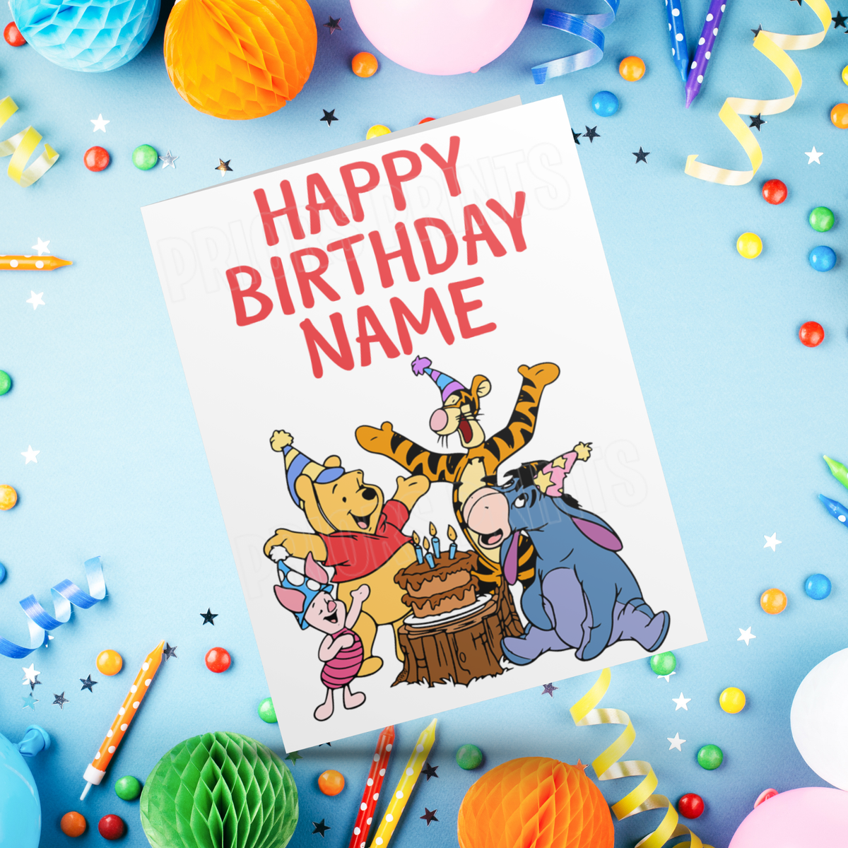 Winnie The Pooh & Friends Personalised Birthday Card