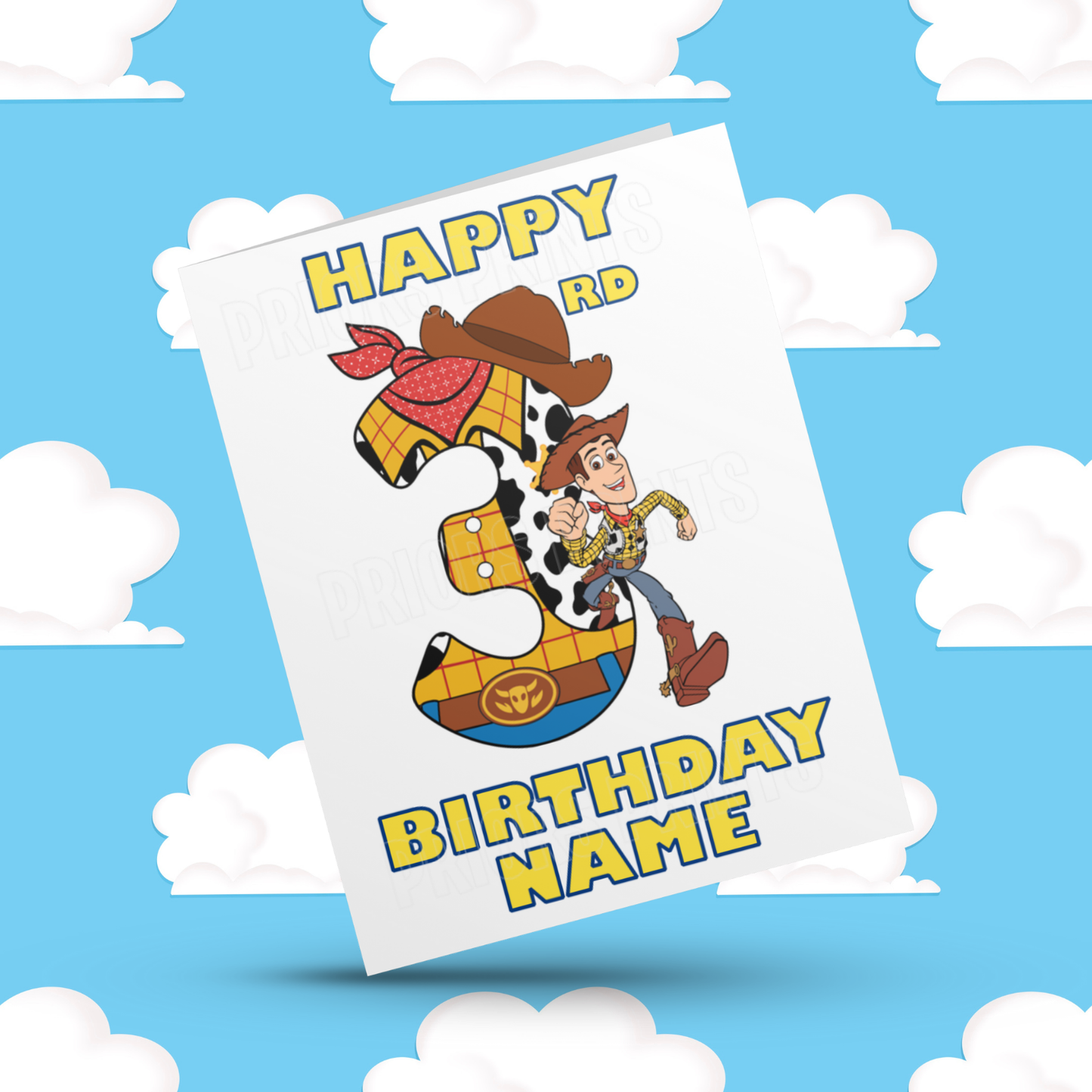 Personalised Woody Birthday Card with Age 1-20 Years (Toy Story)