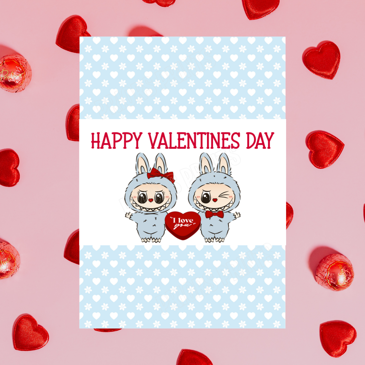 Labubu Valentines Day Chocolate Bar Wrappers 2