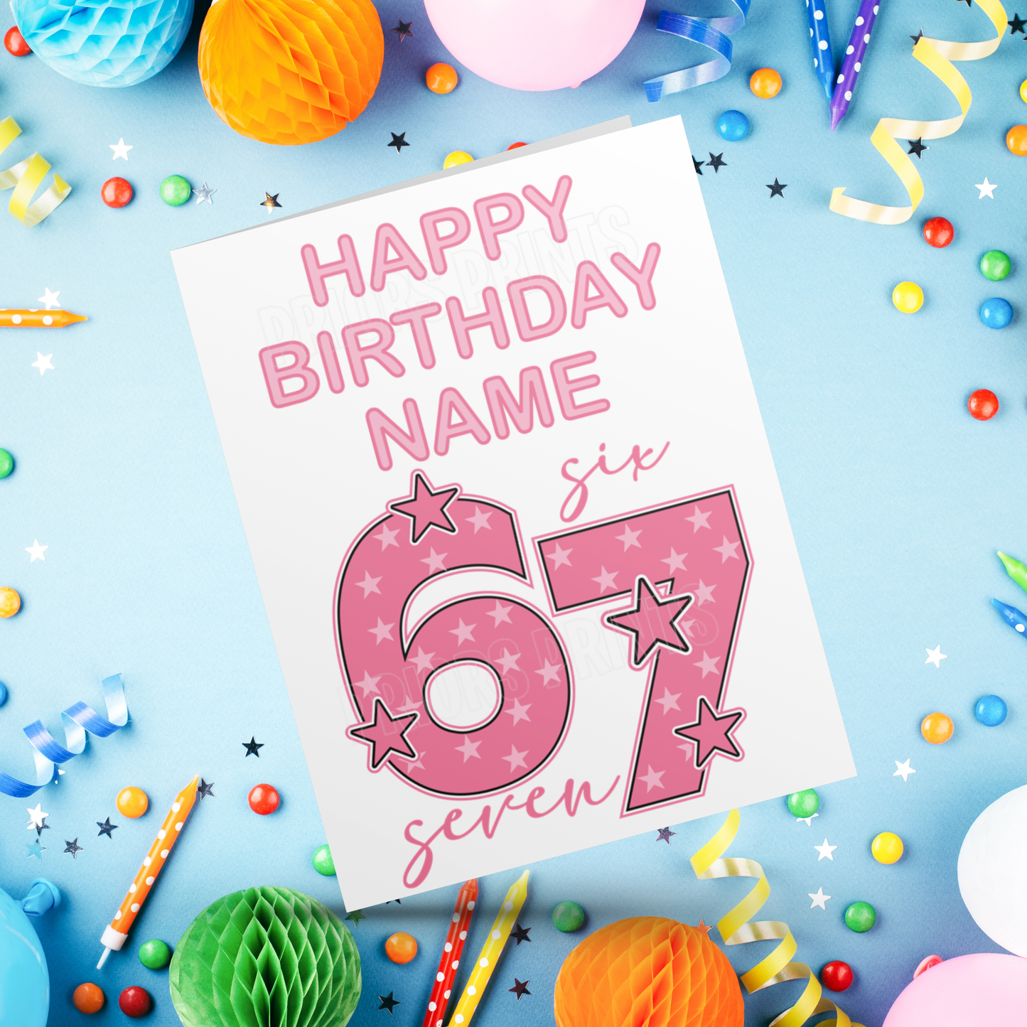 Six Seven Personalised Birthday Card 67 I Sixseven I 6 7