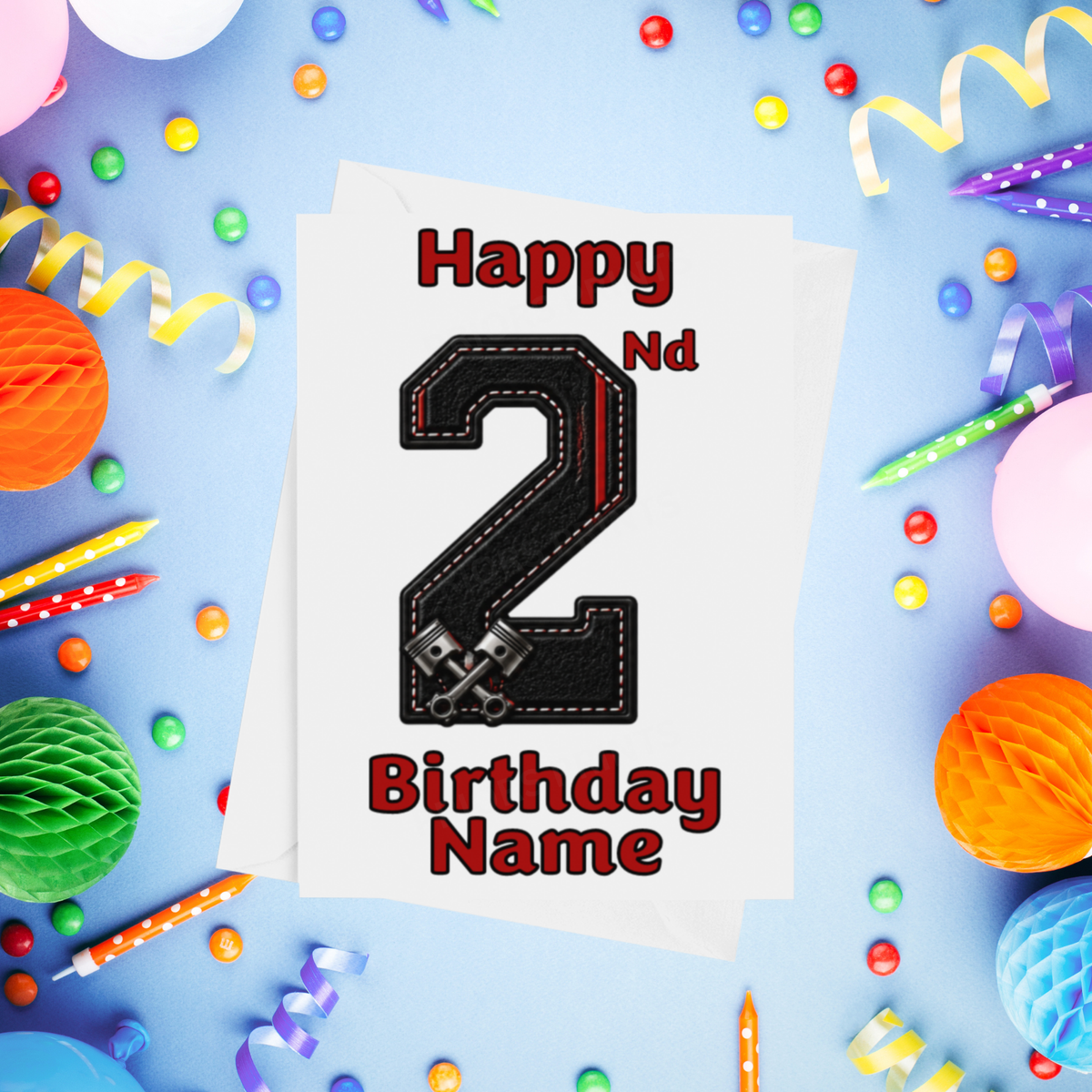 Racing Car Personalised Birthday Card Ages 1-9