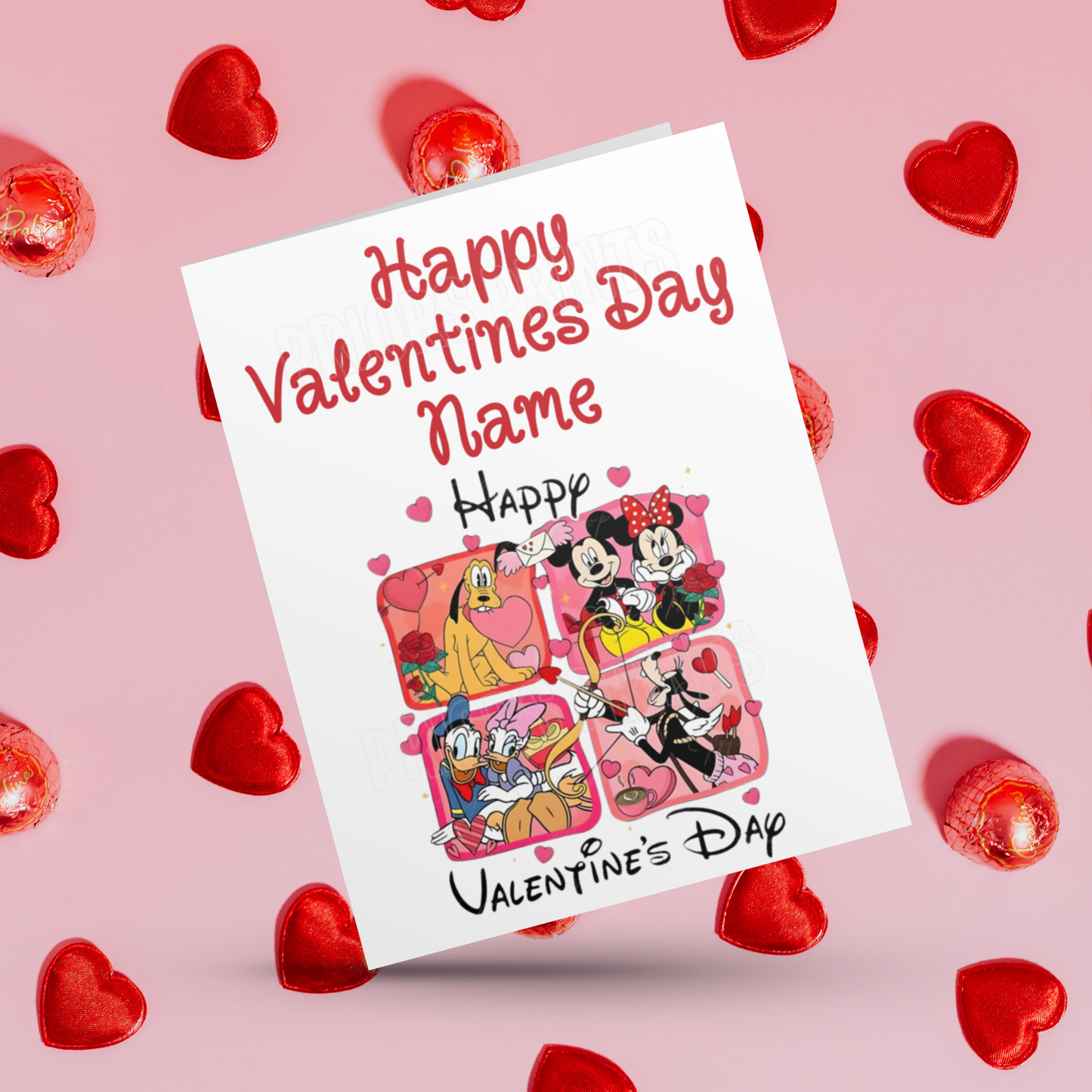 Mickey Mouse & Friends Personalised Valentines Day Card I Minnie Mouse I Donald Duck I Daisy Duck I Pluto I Goofy I Disney