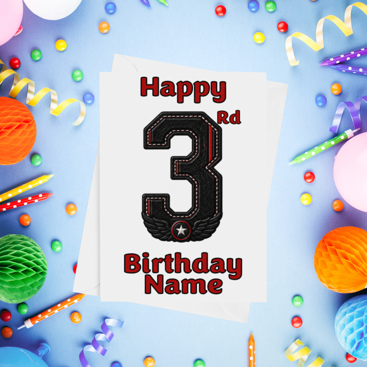 Racing Car Personalised Birthday Card Ages 1-9