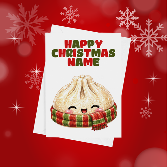 Glitter Dumplings Personalised Christmas Card