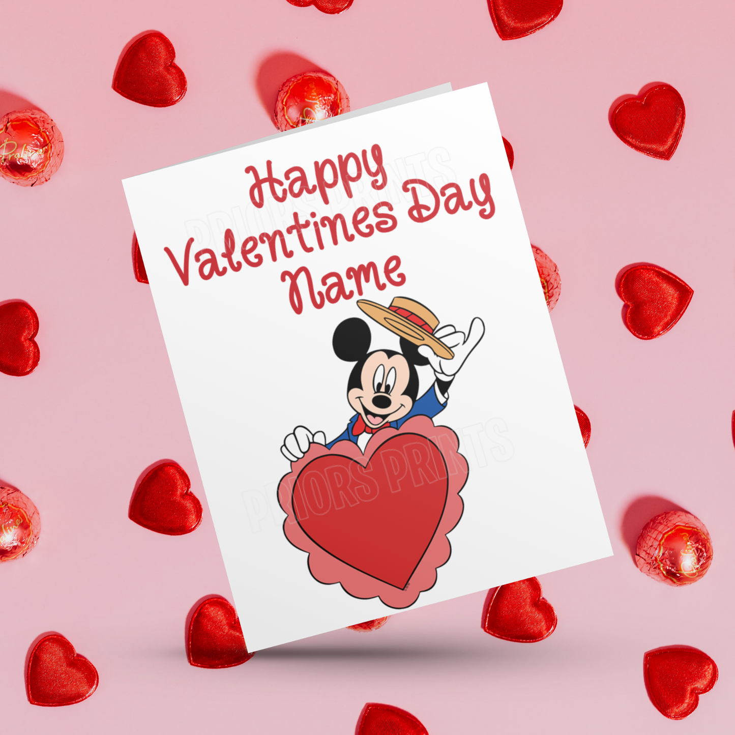 Mickey Mouse & Friends Personalised Valentines Day Card I Minnie Mouse I Donald Duck I Daisy Duck I Pluto I Goofy I Disney