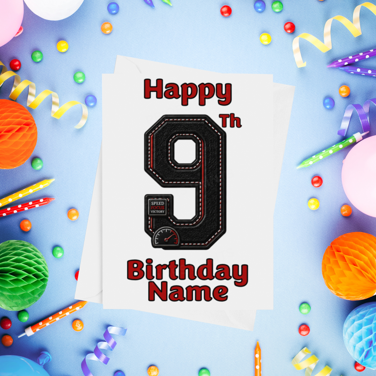 Racing Car Personalised Birthday Card Ages 1-9