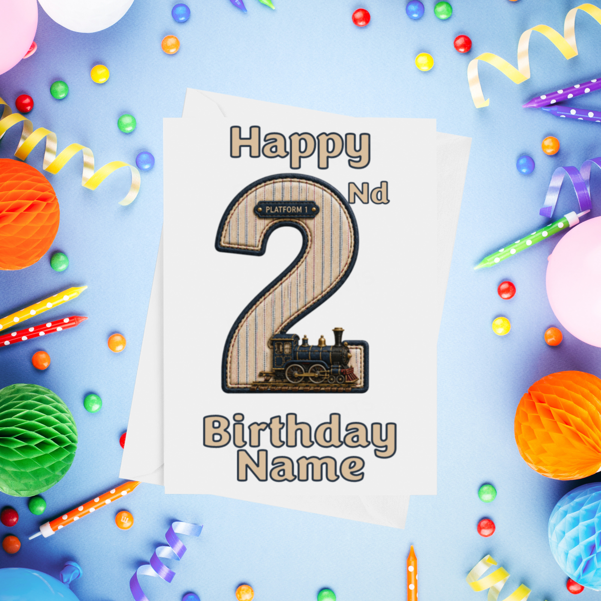 Railway / Train Personalised Birthday Card Ages 1-9