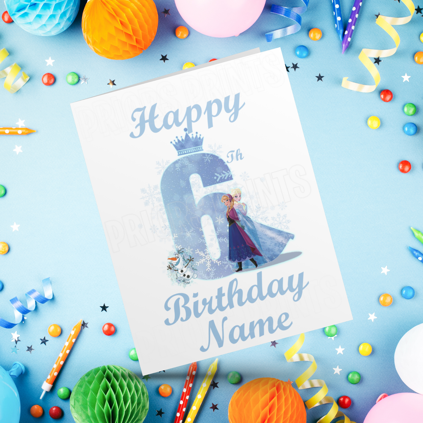 Personalised Elsa Birthday Card with age 1-10 I Frozen I Disney I Princess