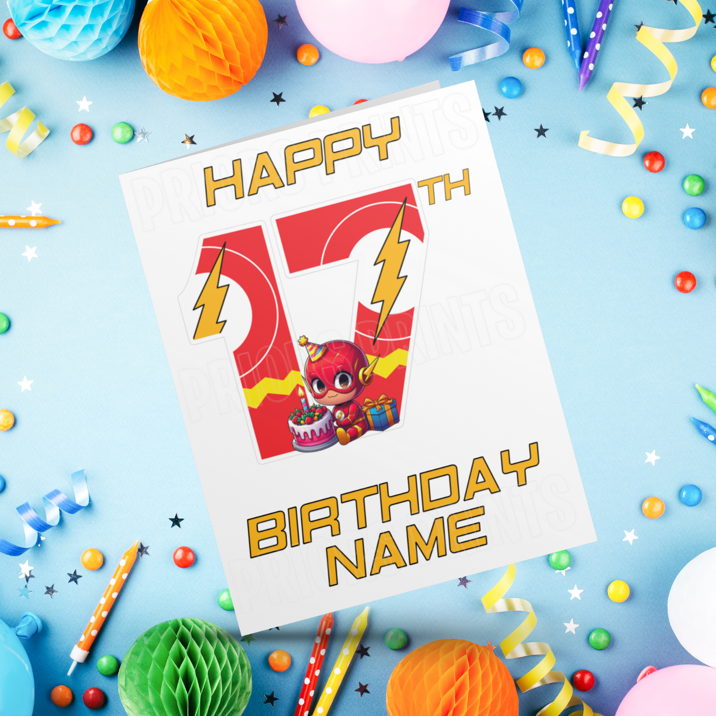 Personalised The Flash Birthday Card with Age 1-20 Years (Marvel)