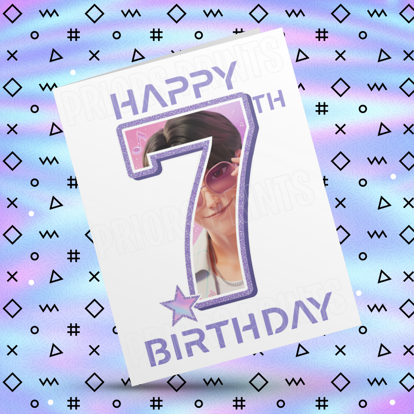 Personalised K Pop Demon Hunters Birthday Card with Age 4-19 Years