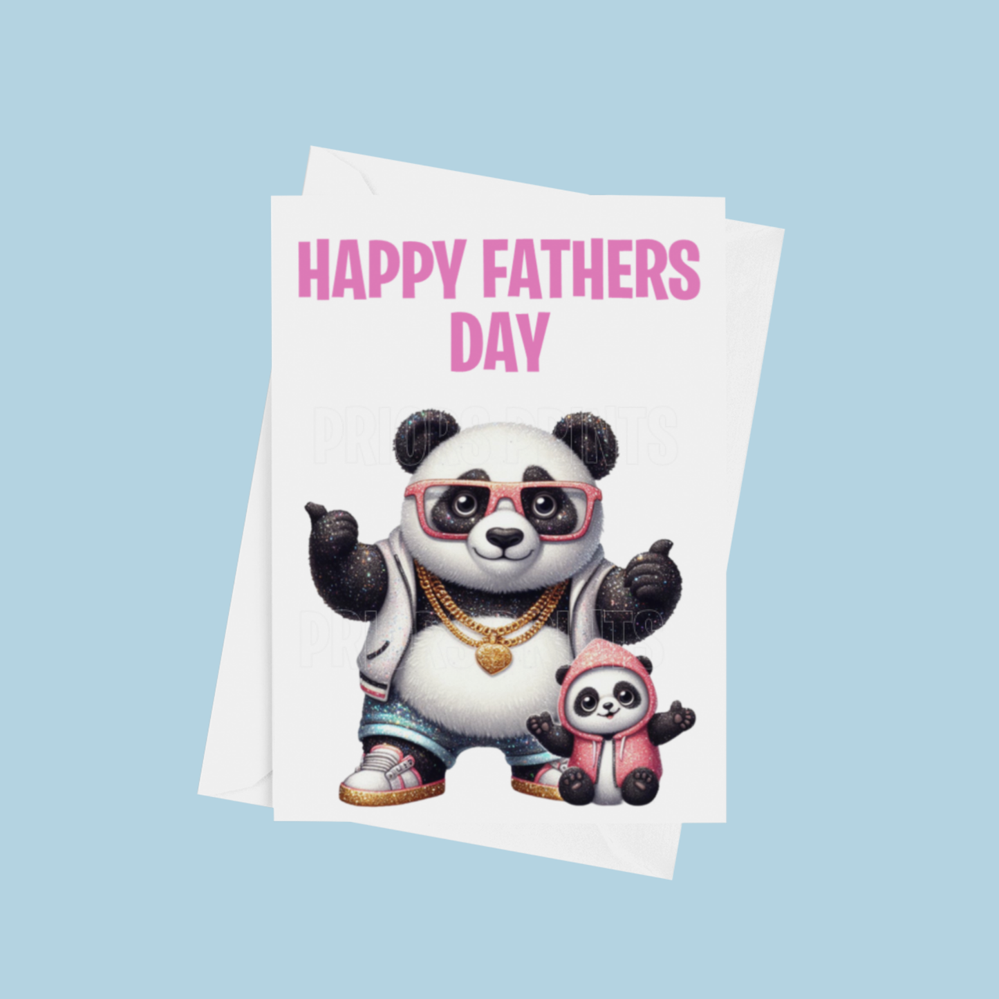 Father & Child Cool Animals Happy Fathers Day Card