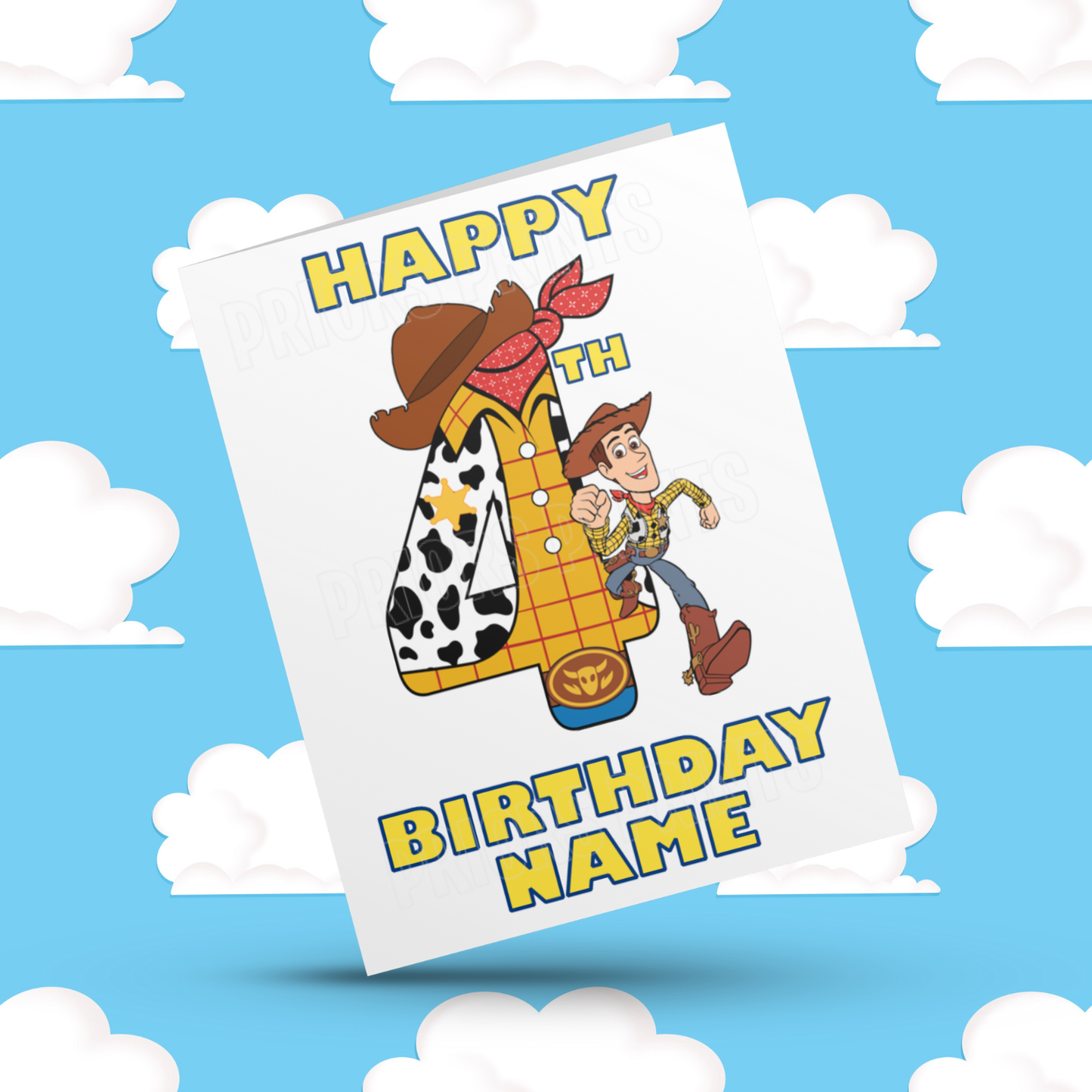 Personalised Woody Birthday Card with Age 1-20 Years (Toy Story)