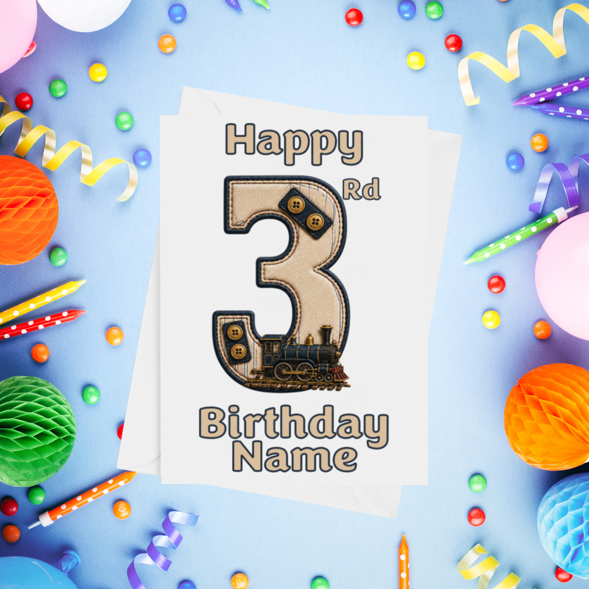 Railway / Train Personalised Birthday Card Ages 1-9