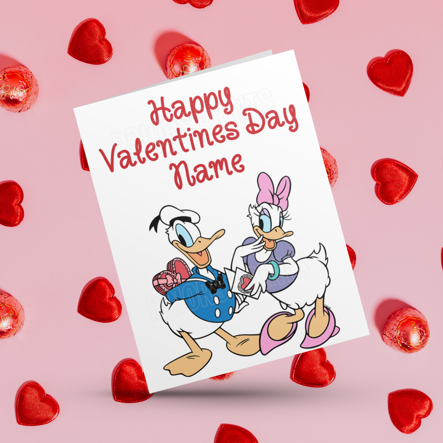 Mickey Mouse & Friends Personalised Valentines Day Card I Minnie Mouse I Donald Duck I Daisy Duck I Pluto I Goofy I Disney