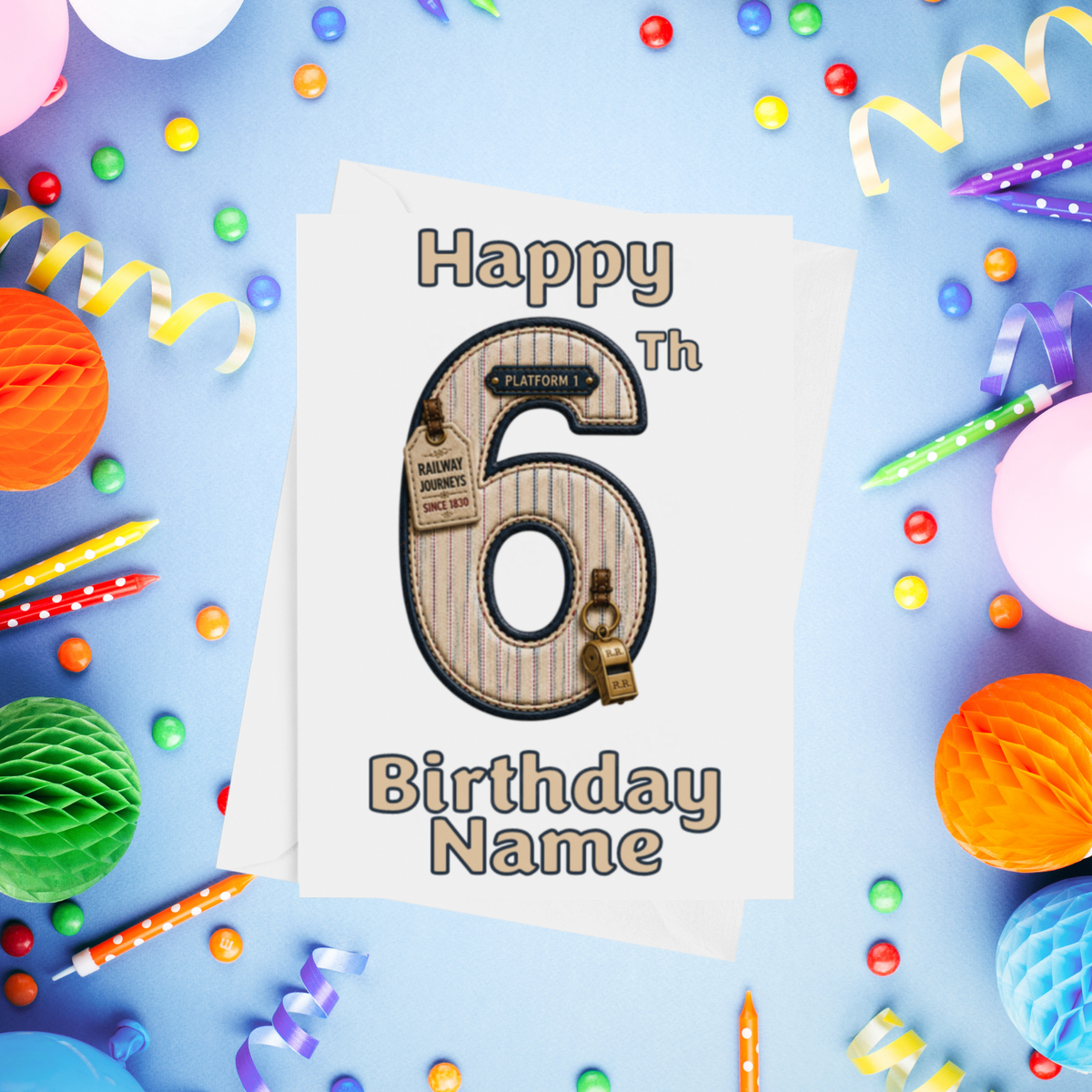 Railway / Train Personalised Birthday Card Ages 1-9