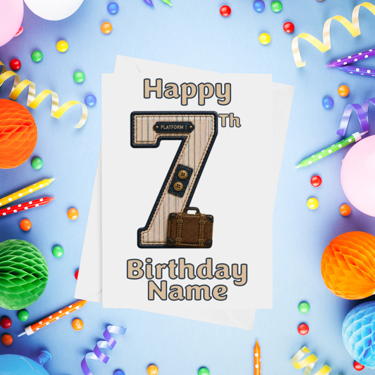 Railway / Train Personalised Birthday Card Ages 1-9