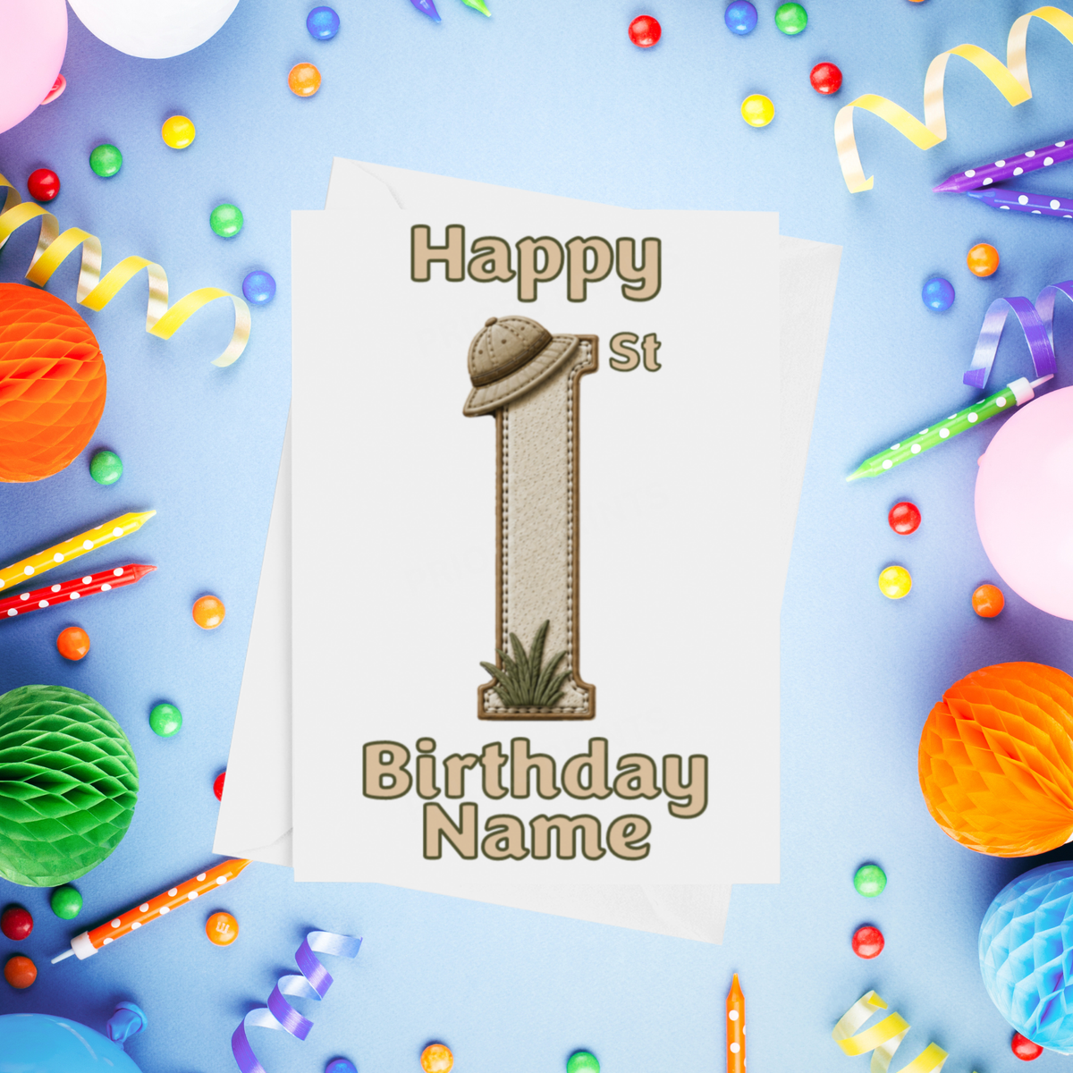 Safari Personalised Birthday Card Ages 1-9