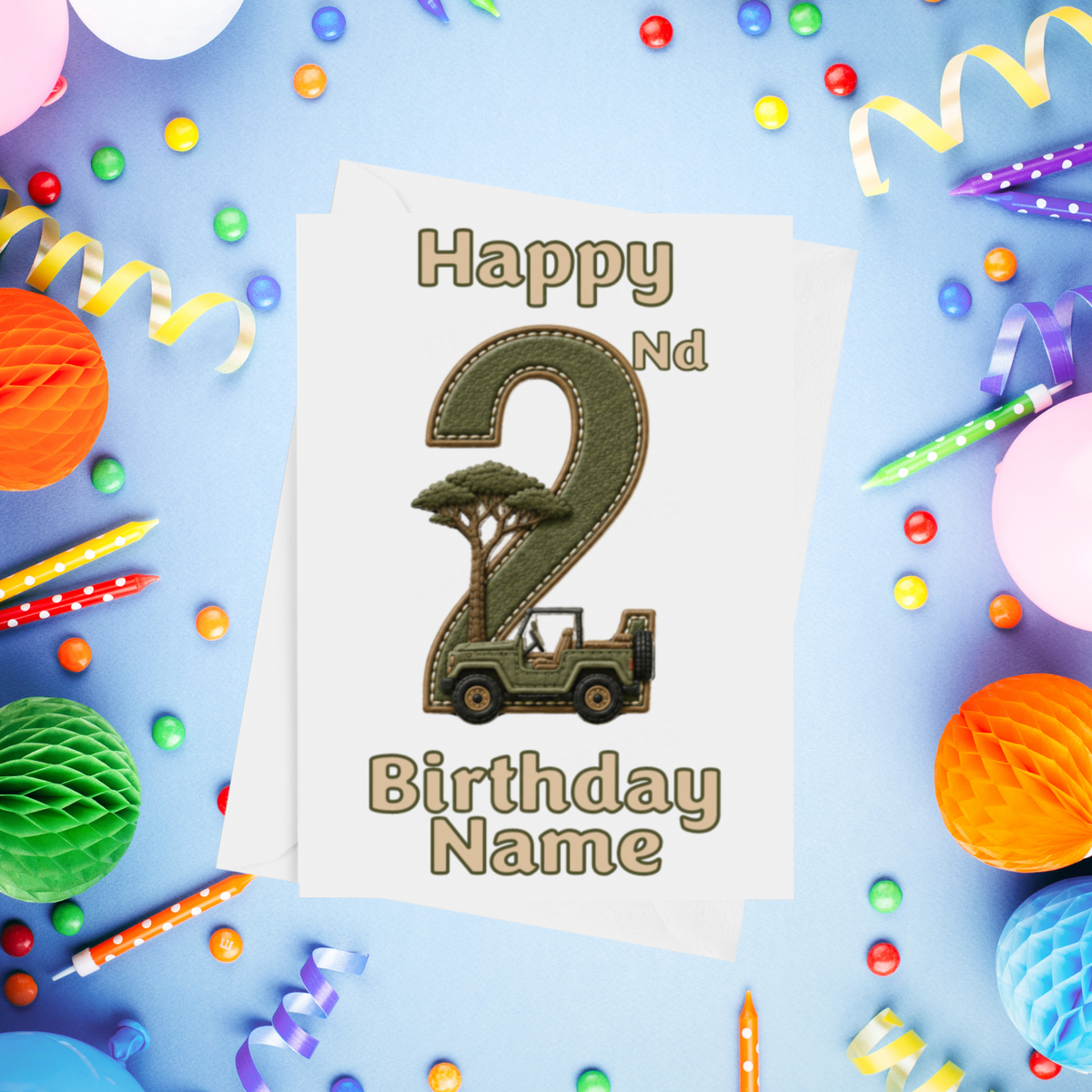 Safari Personalised Birthday Card Ages 1-9