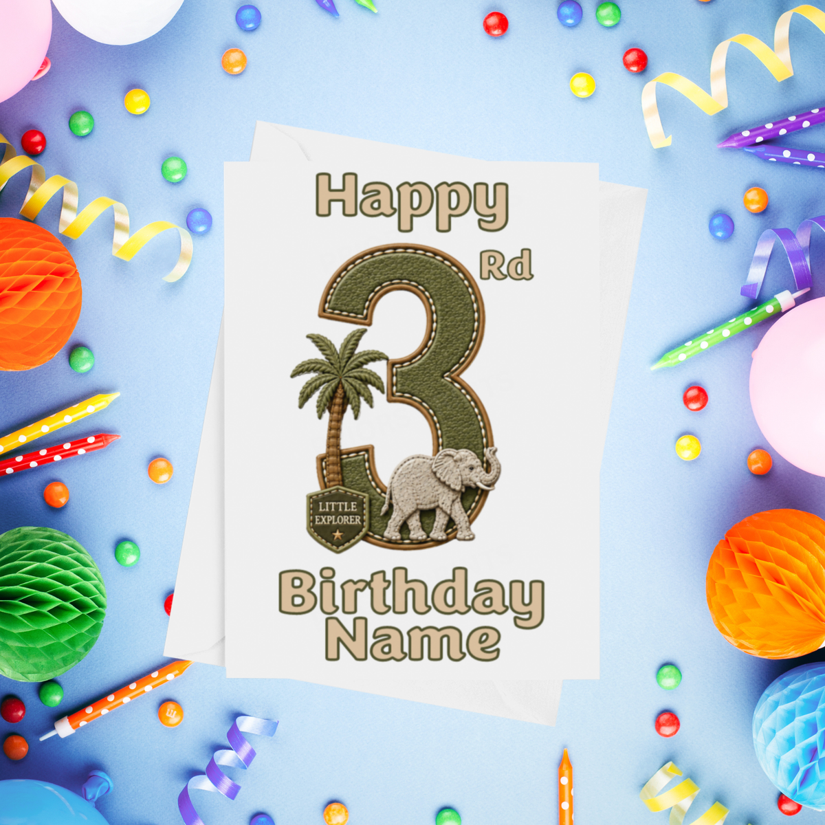 Safari Personalised Birthday Card Ages 1-9