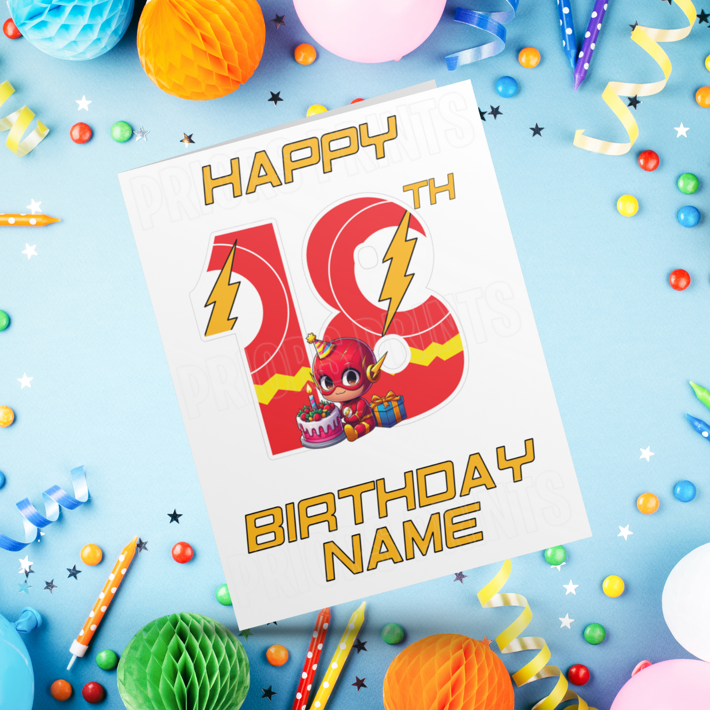 Personalised The Flash Birthday Card with Age 1-20 Years (Marvel)