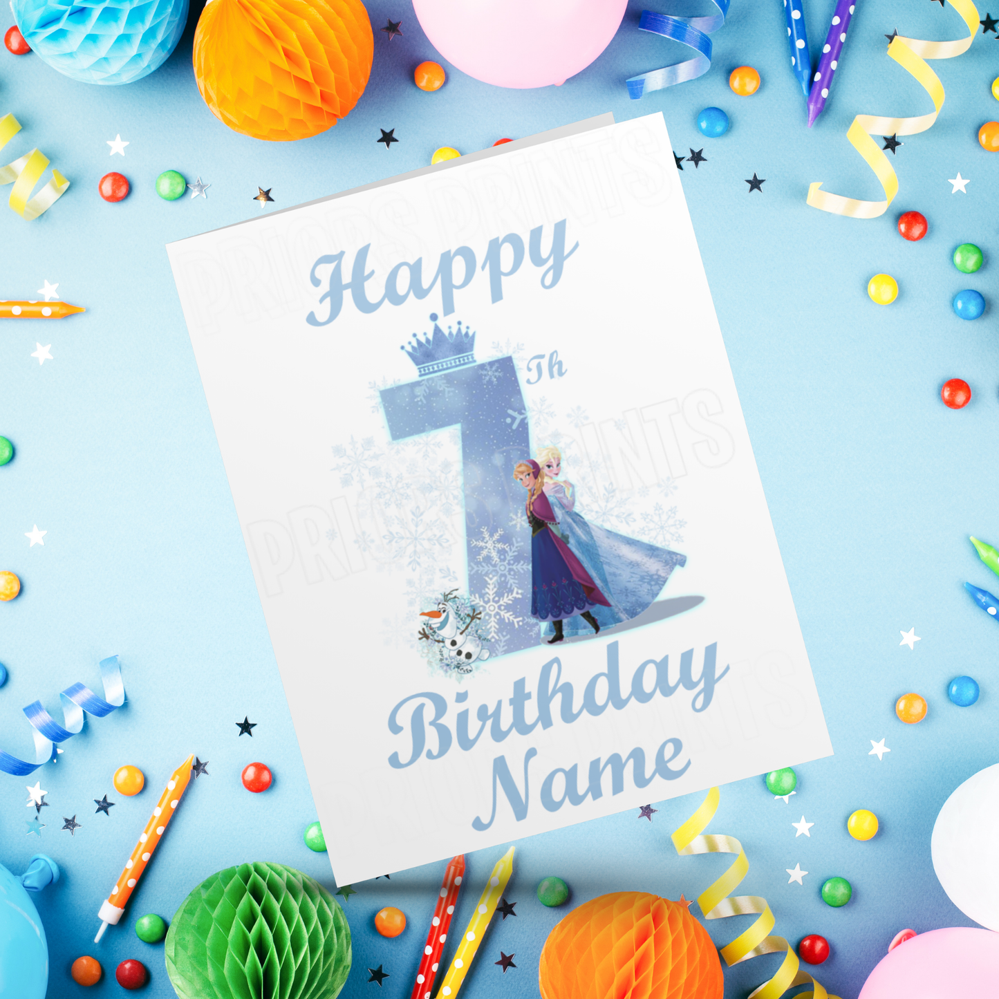Personalised Elsa Birthday Card with age 1-10 I Frozen I Disney I Princess