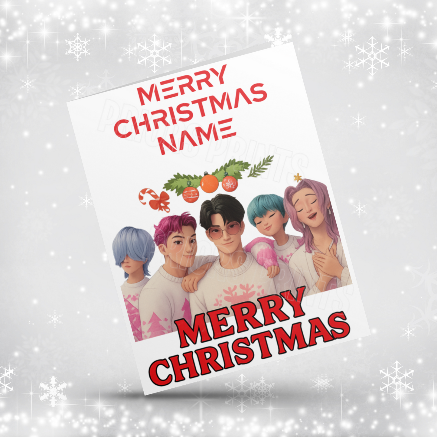 K Pop Demon Hunters Personalised Christmas Card NEW