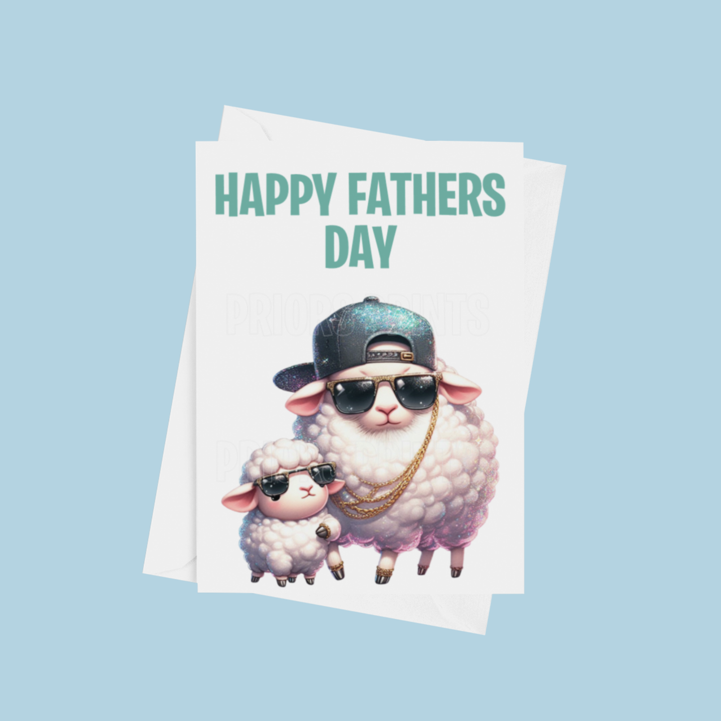 Father & Child Cool Animals Happy Fathers Day Card