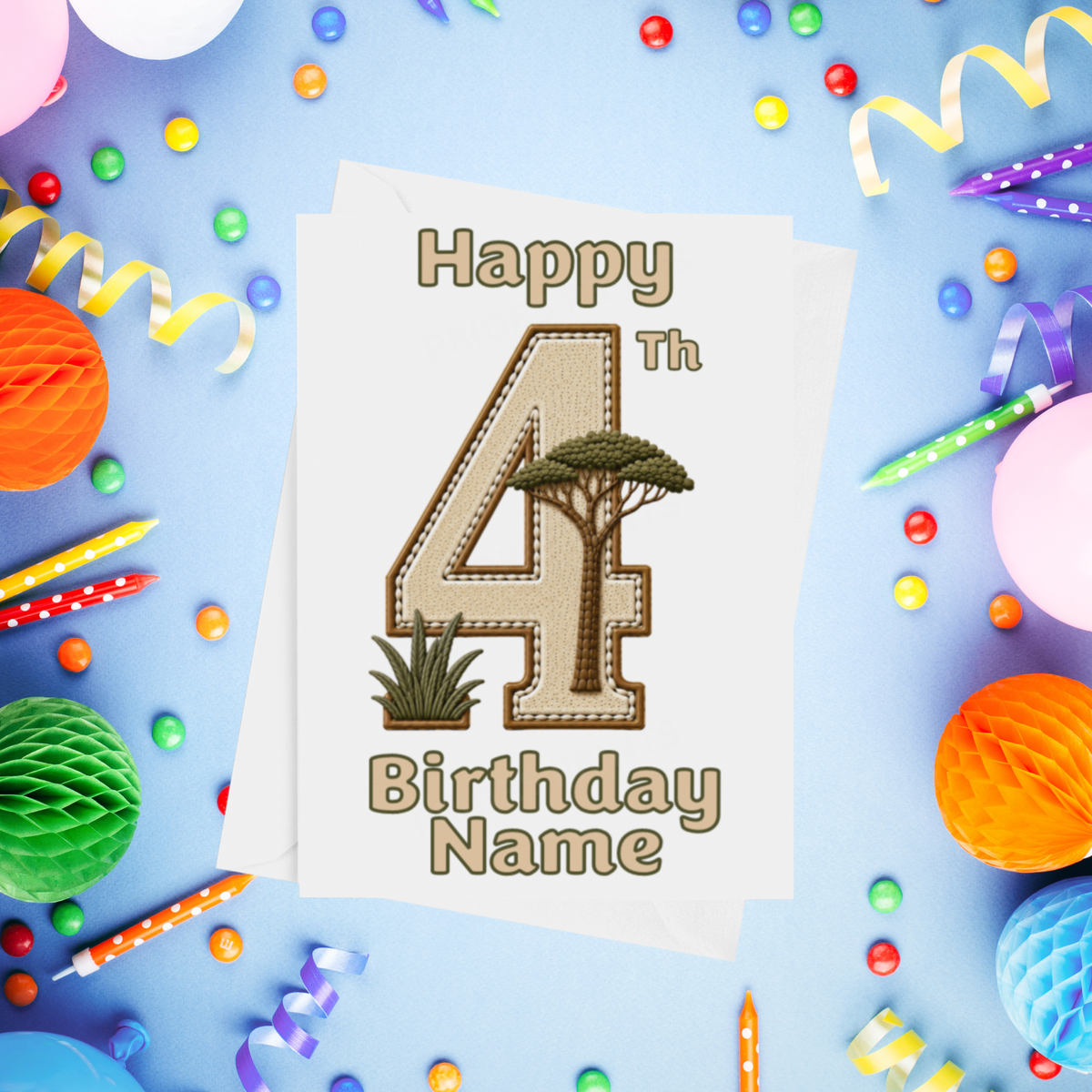 Safari Personalised Birthday Card Ages 1-9