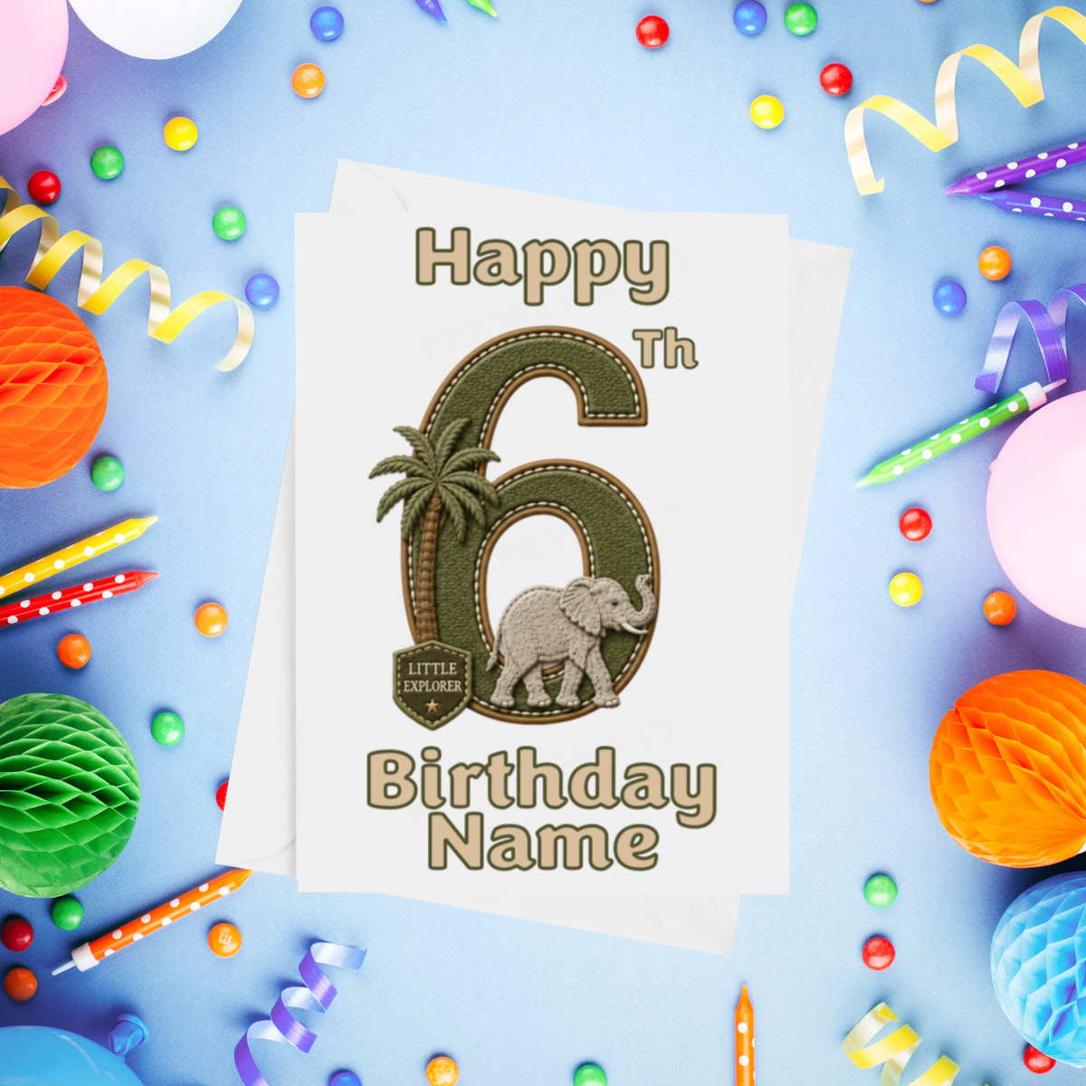 Safari Personalised Birthday Card Ages 1-9