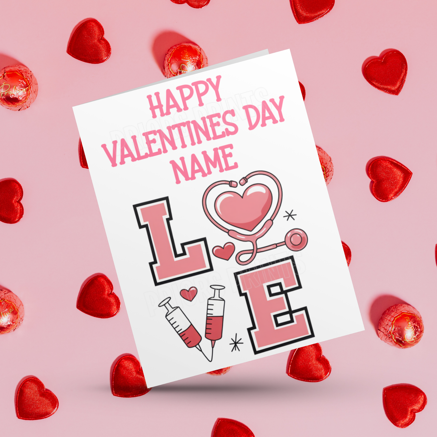 Happy Valentines Personalised Card for Nurse Doctor Paramedic Midwife Medical