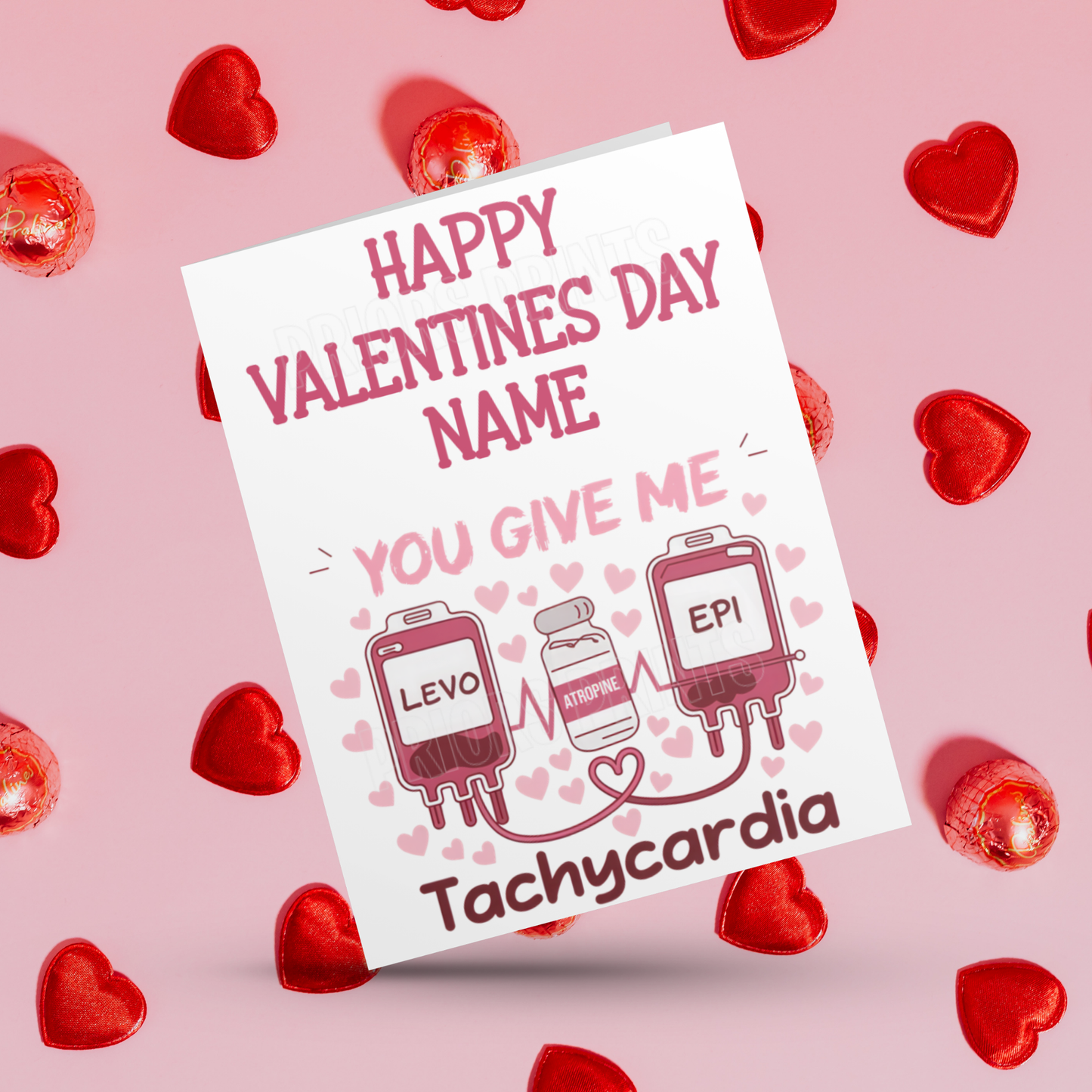 Happy Valentines Personalised Card for Nurse Doctor Paramedic Midwife Medical