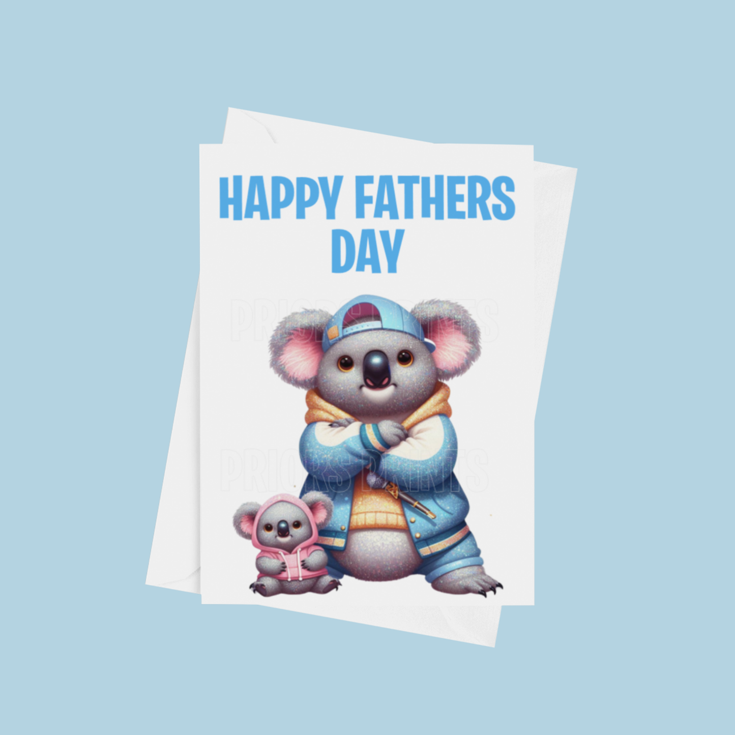 Father & Child Cool Animals Happy Fathers Day Card